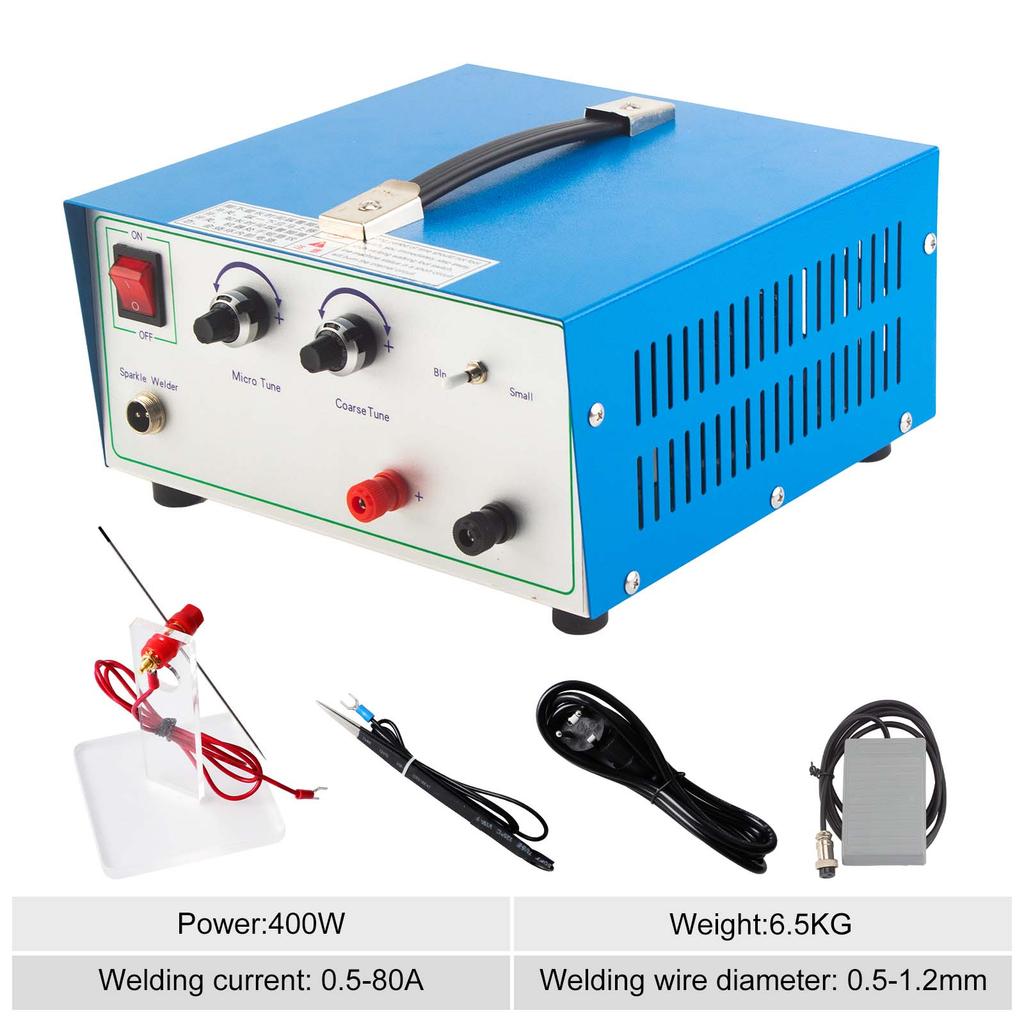 New Blue Jewelry Repair Tool Kit, 50A/80A/100A Optional, Joining Tool with Foot Pedal for Gold & Silver, 0.5-1.2mm Metal Wires