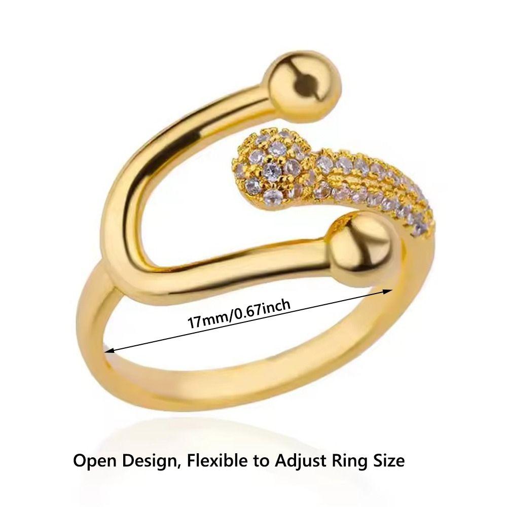 Bague en cuivre avec zircon micro-incrusté pour femmes Bijou minimaliste Cadeau Pour femmes Port quotidien