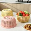 Plastic Draining Basket 2-in-1 Fruit Basket Durable Food Protection Cover  Kitchen Use