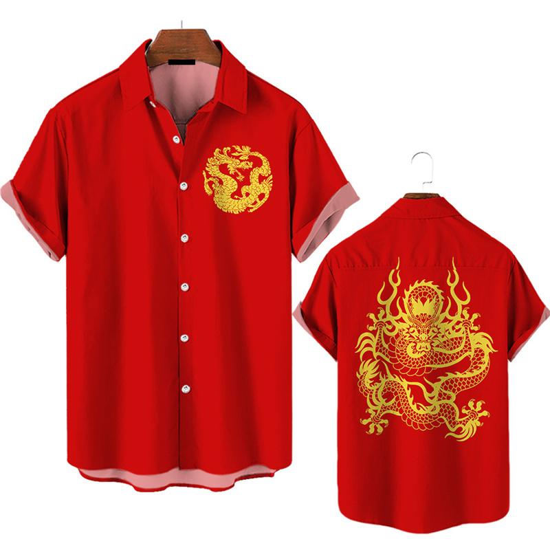 Men Women Fashion Summer Hawaiian Shirt Fashion Top Loose Short Sleeves Blouse Clothing S