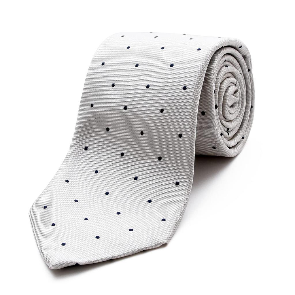 MICHIKO LONDON Brand Made in Italian Silk Jacquard Dot Regular Size [MICHIKO LONDON] Necktie, Japan, Fabric, Weave, Pattern, Business, (A Ivory)