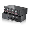 Stereo Audio Switch Selector 4-IN-1 Bi-direction Stereo RCA AUX Audio Switch A/B Splitter 3.5mm Aux L/R RCA 4X1 Audio Switch Box 5