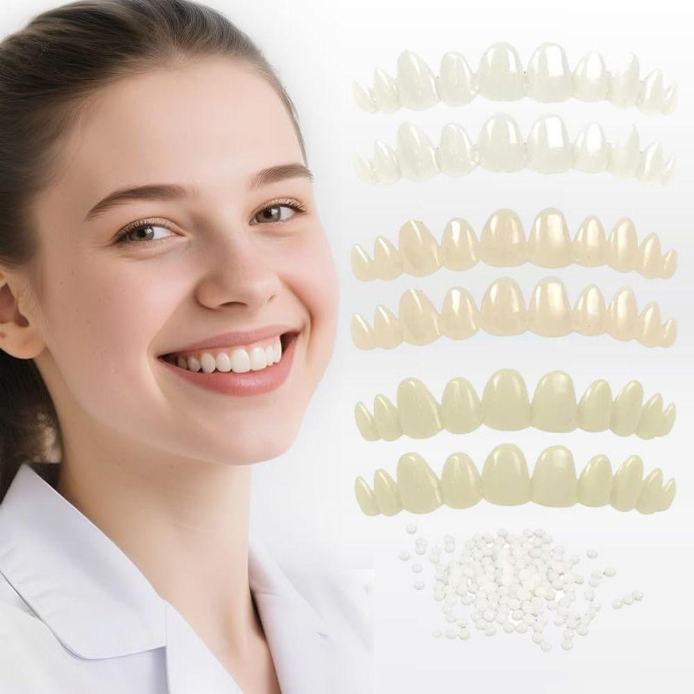 6Pcs with Moldable Thermal Beads DIY Tooth Repair Kit Upper Veneer Cosmetic Tooth  Oral Health