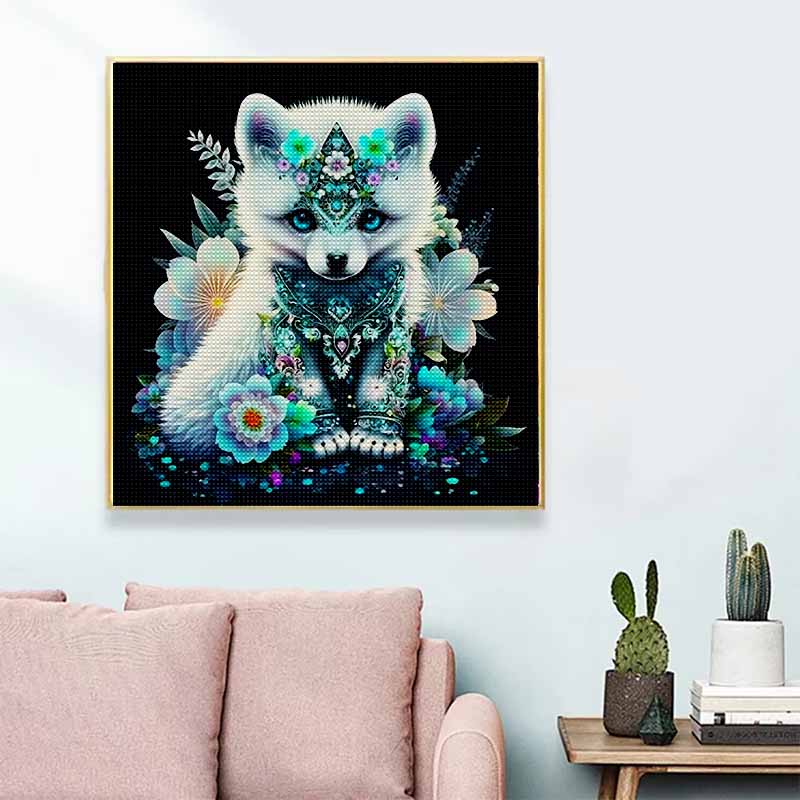 New Arrival 5D DIY Full Circle Diamond Painting "Little Fox Shape" Embroidery Cross Stitch Home Decor Gift