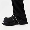 Men's Women Thick-soled Big-head Retro Derby Shoes Fashion High Quality Leather Shoes Rivet Metal Decoration Men Women Sneakers
