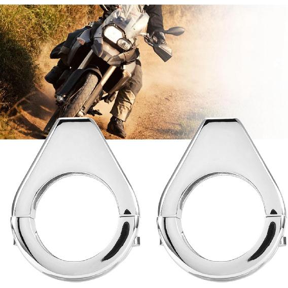 KIMISS Turn Signal Indicator Relocation Fork Clamp Kit, Aluminium Alloy Motorcycle Modified Turn Signal Light Mount Bracket 41mm Fork Clamps (Sliver)