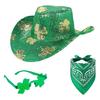 Sequins Festival Hat Set Comfortable Green Hat Cultural Event Hat Party Headwear for Festivals and Gatherings