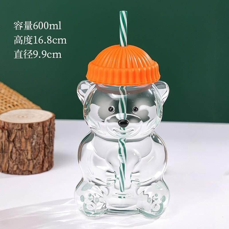 Decorațiune An Nou Urs Formă Cadou Crăciun Cupă Sticlă Cu Pahar Bău Cana de Cafea Desene Animate Drăguțe Creativă Sticlă Cupă Suc Ceai Veselă
