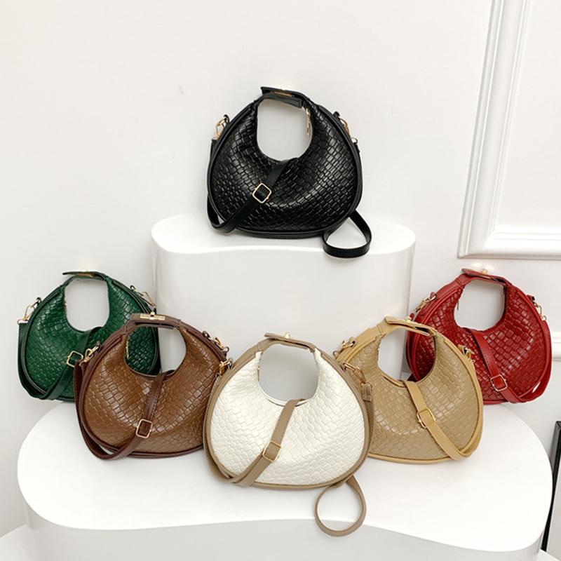 Yogodlns Borsa a tracolla in pelle PU di alta qualità da donna, nuova borsa a tracolla di design di nicchia alla moda, stile semplice, borsa hobo intrecciata da donna
