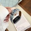 Square Metal Buckle Denim Leather Bracelet For Xiaomi Mi Band 10 8 9 Pro Strap Miband 9Pro 8 Pro Smart Watch Replacement Bands