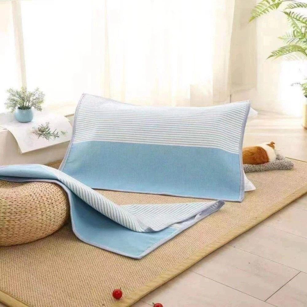 2Pcs Thickened Thickening Pillowcase Breathable Colorful Striped Pillow Cover Stripe Design Durable Thickened Striped Pillowcase