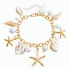 Bohemian Ethnic Style Starfish Conch Pearl Adjustable Chain Belt  Beach Holiday Gift Accessories