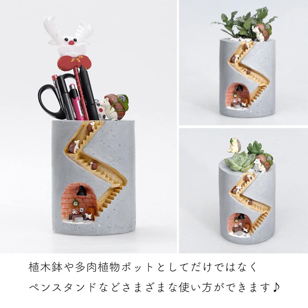 Flower Pot Planter Cute Animal Flower Pot Cultivation Mini Succulent Houseplant Succulent Flower Herb Cactus Gardening Vase Stylish Planter [Queen-b]