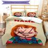 3pcs Custom Name Chucky Bedding Set Duvet Cover Closure Includes 1 Duvet Cover & 2 Pillowcases, Soft and Comfortable for All Seasons.
