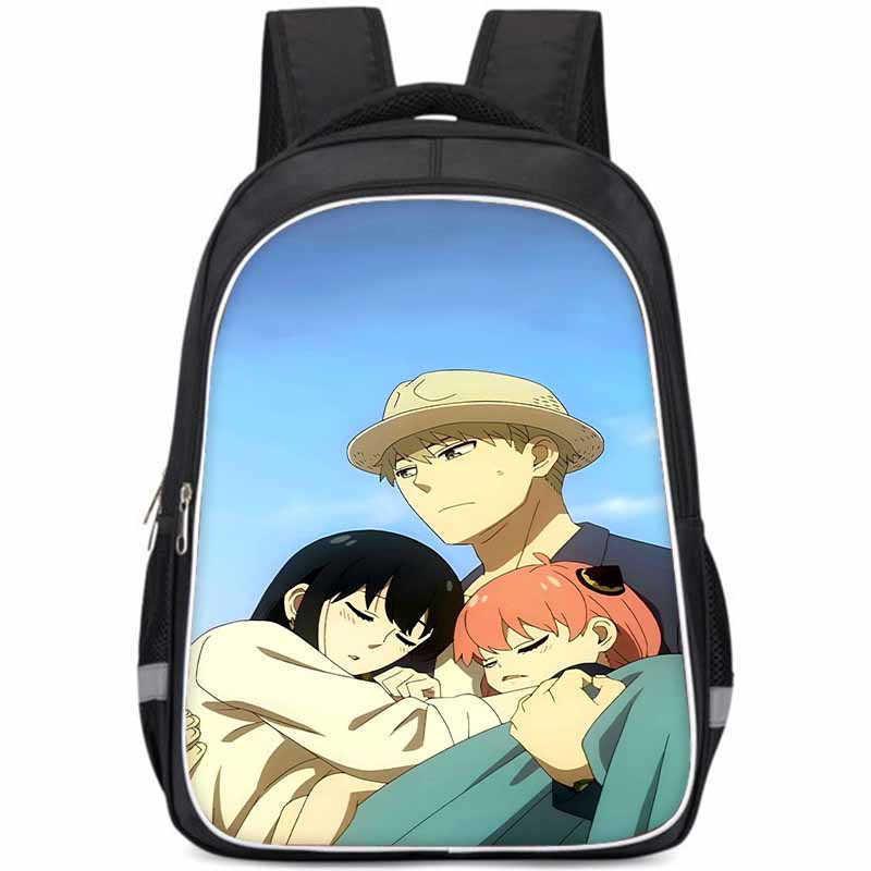 Geräumiger Spy Family Rucksack für Kinder Leichte Oxford-Stoff Schultasche