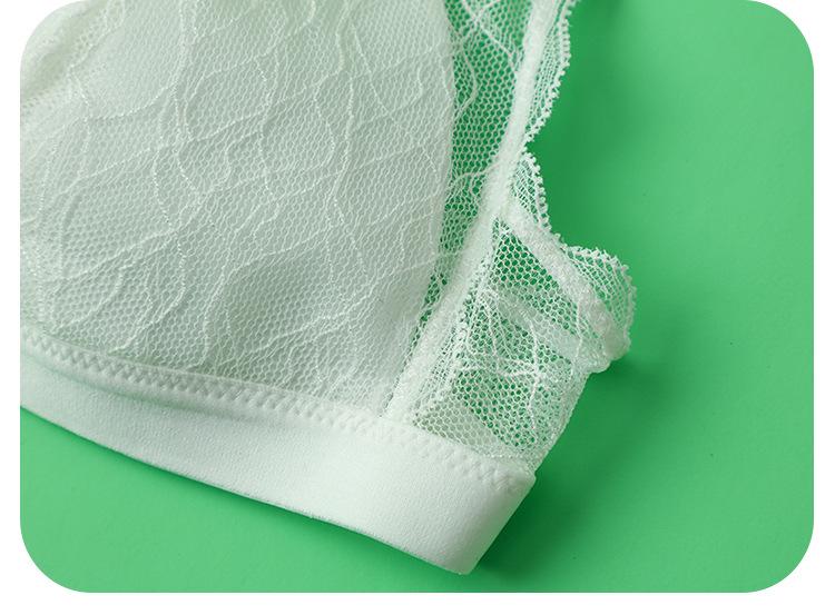 Triangle Cup Lace Wireless Bra - 100% Mulberry Silk, Sexy & Lightweight for Summer