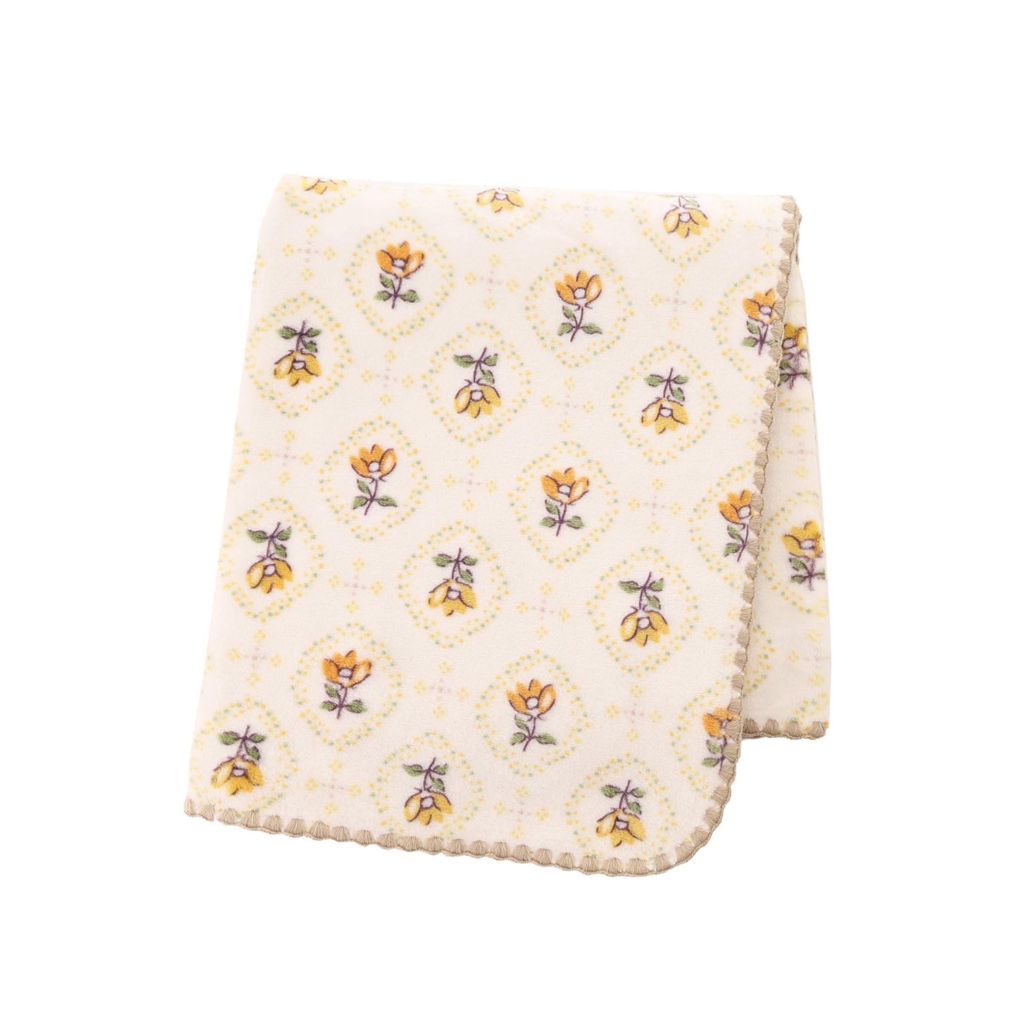 

Afternoon Tea Living Reversible Retro Flower Blanket, Yellow