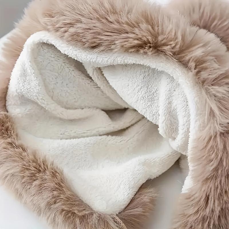1PC Christmas Outfit Christmas Accessories Ear Flap Hat Gift Faux Fur Hat Fashion Plush Hat Warmth 55-60cm