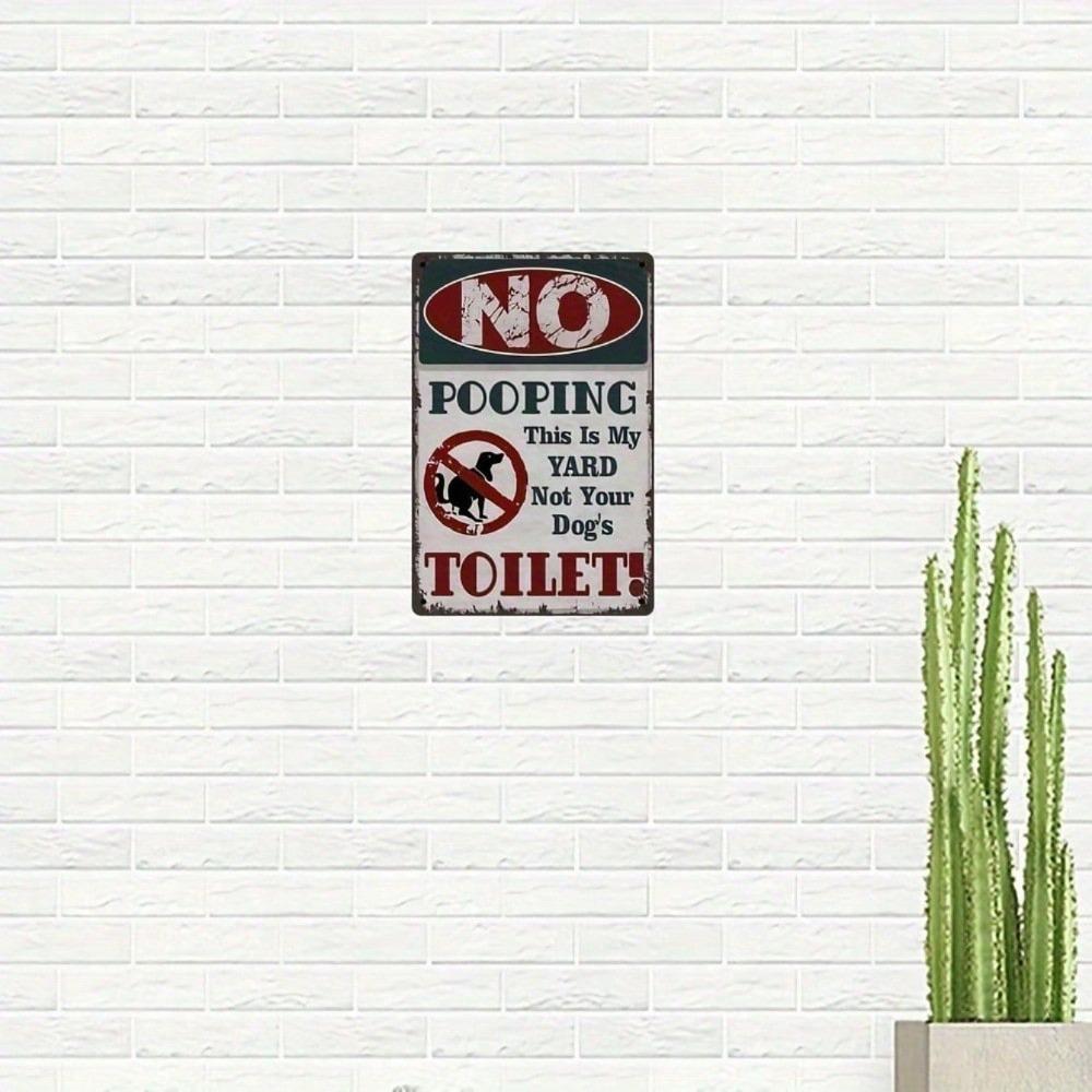 1pc No Pooping Vintage Rustic Metal Sign Funny Warning Plaque Yard Garden Farmhouse Cafe Bar Decor 8x12 Inch