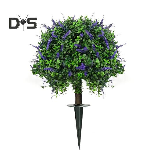 

Искусственный лавандовый шар для топиарной стрижки, искусственное дерево для топиарной стрижки с шипами, искусственные кусты, устойчивые к ультрафиолетовому излучению, искусственные кустарники для внутреннего и наружного украшения дома, сада, двора 1pc