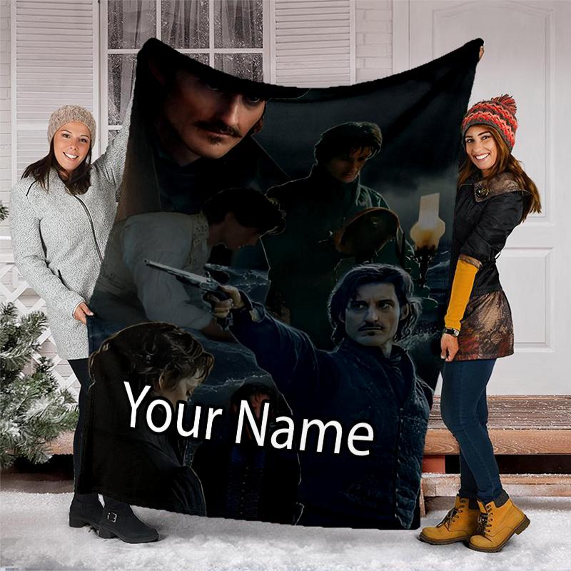 Custom Name The Count of Monte Cristo Theme Printed Blanket - Perfect for Couch, Bed, Travel & Outdoor Use | Machine Washable, Cozy & Durable.