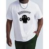Halloween Cute Ghost Pattern Print Men's Comfy Chic T-shirt, Graphic Tee Men's Summer Outdoor Clothes, Men's Clothing, Tops For Men, Gift For Men