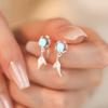 Forest Fairy Wind Moon Light Bubble Fish Tail Earnail Women's Fashion Versatile and Niche Mermaid Hime Earrings