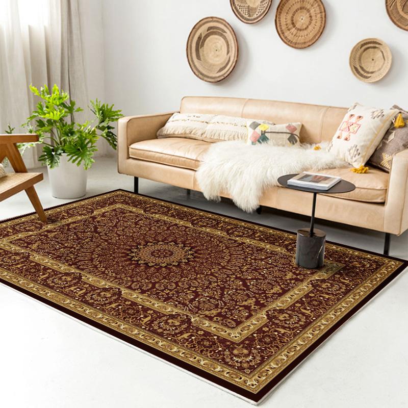 Retro Europäischer Teppich Wohnzimmer Große Fläche Dekoration Sofa Bereich Teppiche für Schlafzimmer Garderobe Rutschfeste Bodenmatten