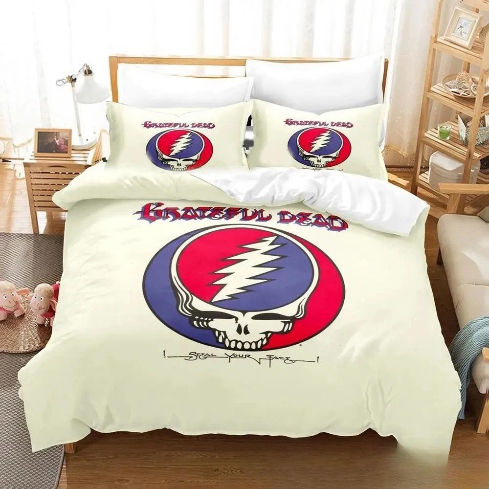 Fashion Rock Band G-Grateful Dead Bedding Set Cute Quilt Cover Bed Cover With Pillowcase Twin Single Queen King Size Boys Adults