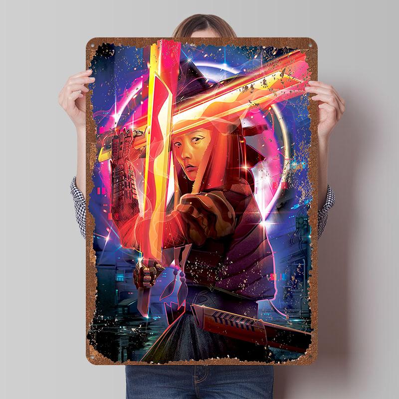 Rebel Moon Print Tinplate Posters Customizable Wall Art Retro Vintage Metal Tin Signs for Home and Decoration Gaming Desk Decor