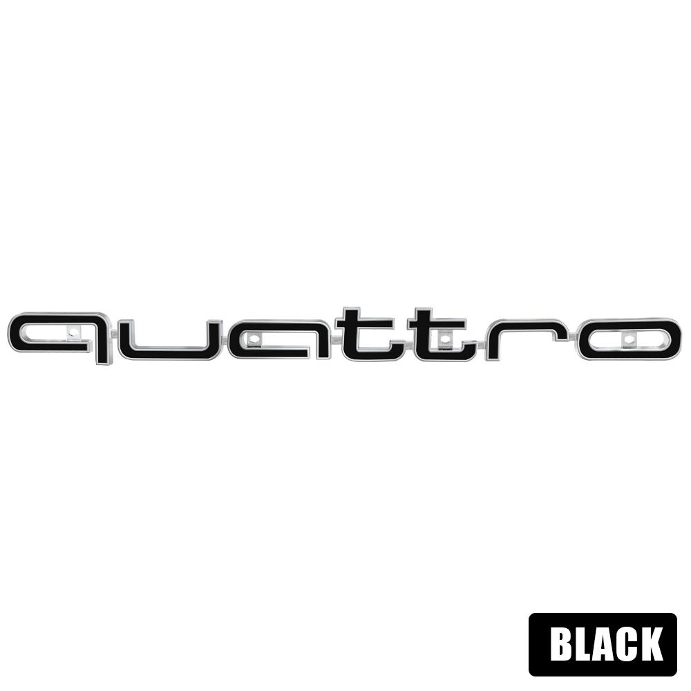 2026 Car Front Grille Badge 3D ABS Chrome Black Logo Quattro Emblem Decoration For Audi Sline A4 B8 A3 8P A6 C7 8V B6 TT RS RS3 RS4
