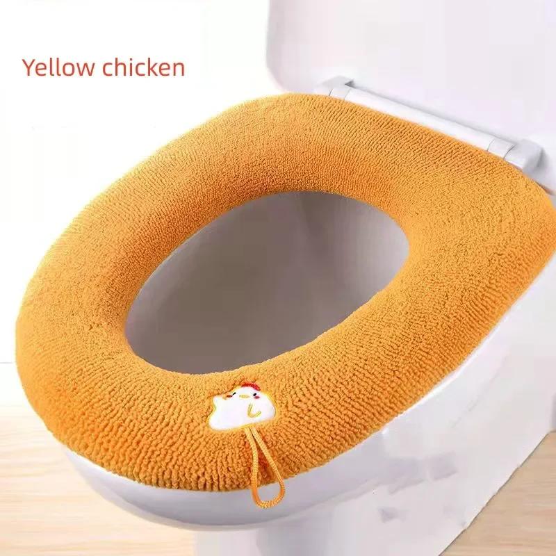 2Pcs Thicken Toilet Seat Cover Mat Winter Warm Soft Washable Closestool Mat Seat Case Toilet Lid Cover Bathroom Accessories