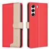 BINFEN COLOR BF33 For TECNO Camon 40 Pro 4G Leather Case Splicing Color RFID Blocking Wallet Stand Phone Cover