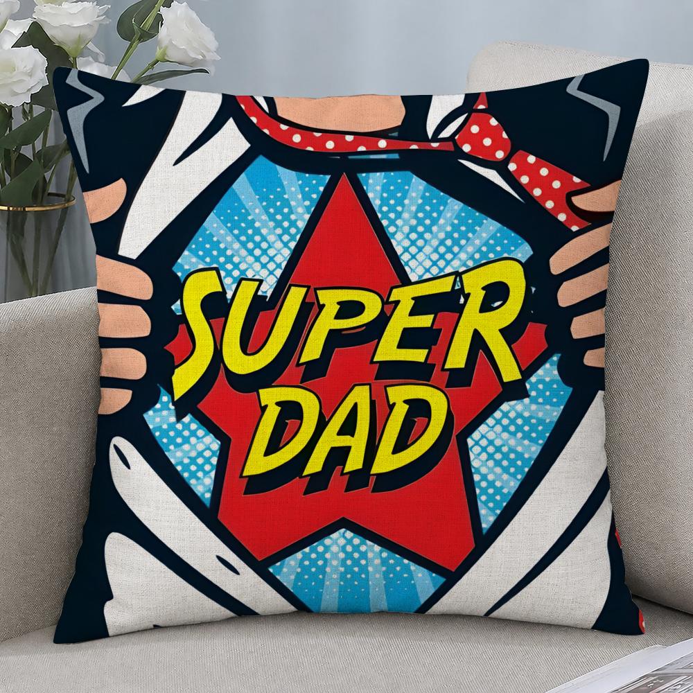 Holiday Fathers Day Cushion Cover Cushion Covers Natural Linen Breathable Sofa Bedroom Decor Pillowcase