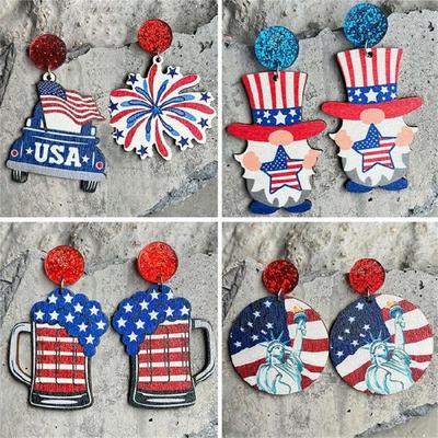 Independence Day Dangle Earring Statement Earrings Festival Atmosphere Decor