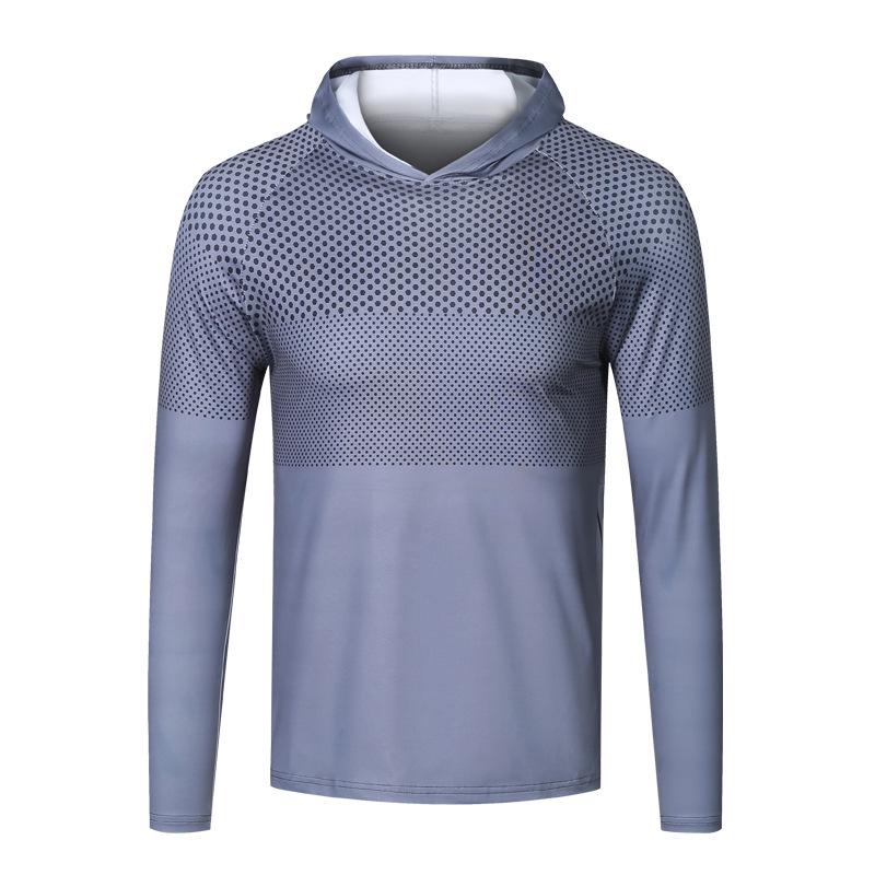 Men's Summer Breathable Camouflage Hooded Long Sleeve Sun Protection Fishing Shirt
