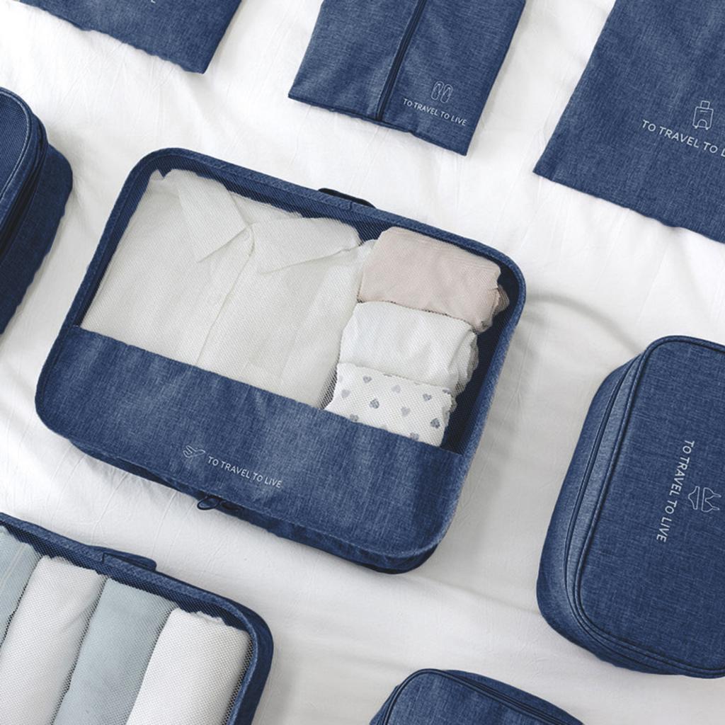 Organizer cases for suitcases for clothes, underwear, cosmetics, 7 pieces