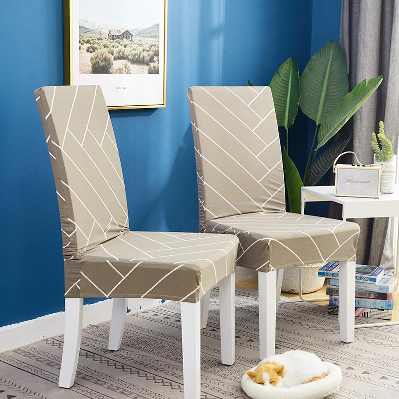 Printed Chair Covers Adjustable Dining Chair Cover Big Elastic Chairs Protector Kitchen Wedding Desk Stretch Modern Geometric