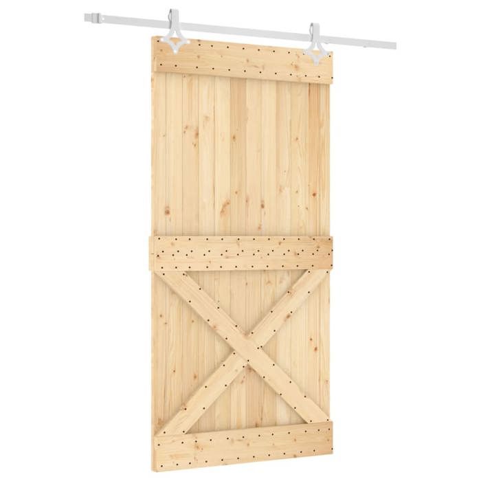 VidaXL Porte coulissante et kit de quincaillerie 100x210 cm pin massif, porte intérieure, porte de grange intérieure 3203196
