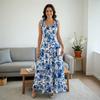 Europe, America, Amazon Cross-border Foreign Trade Women's Clothing, Elegant Printing, French Suspender Skirt Dress, Women's Summer Dress
