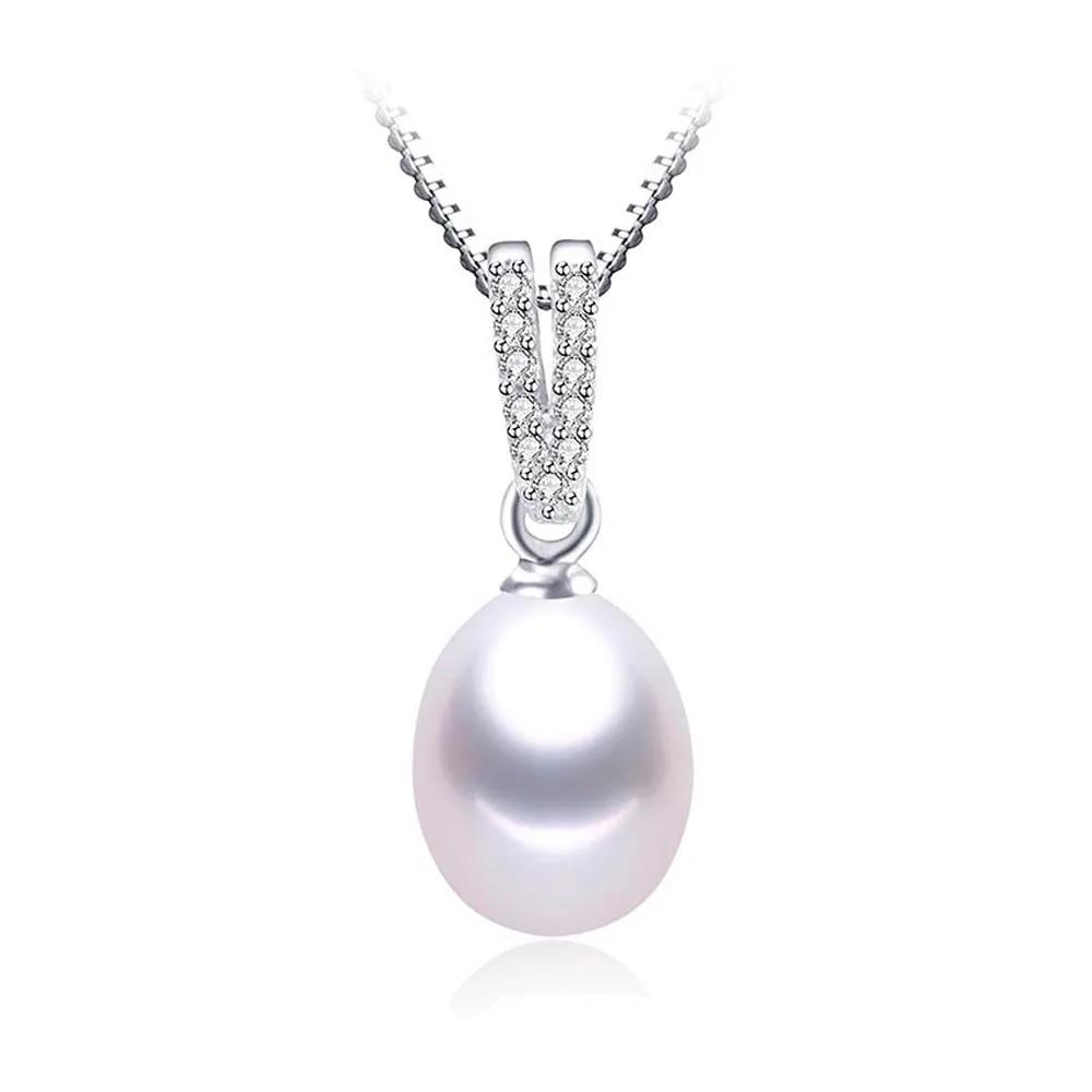 

AAA Zircon 100% Natural Freshwater Pearl Pendants For Women Elegant Silver 925 Necklace 45cm Fine Jewelry(No Chain)