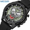Fashion Quartz Watches for Man Luminous Chronograph Calendar Waterproof Silicone Strap Multifunction Sports Men Watch