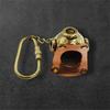 Brass Diving Helmet Keychain: Nautical Scuba Diver Keyring