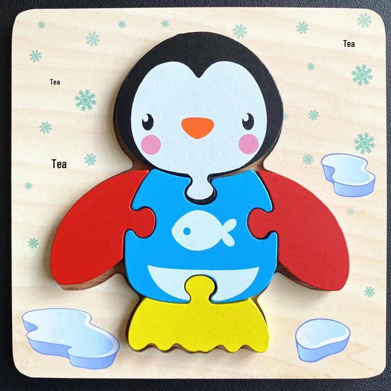 Children's 3D Wooden Animal Puzzle Board - Educational Toy for Early Learning