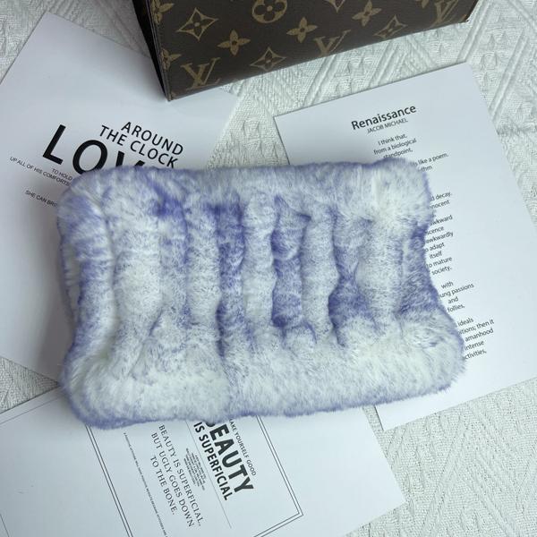 Women Handmade Stretch Real Rabbit Fur Scarf Knit Genuine Rex Rabbit Fur Headbands Girls Natural Rabbit Fur Ring Scarves