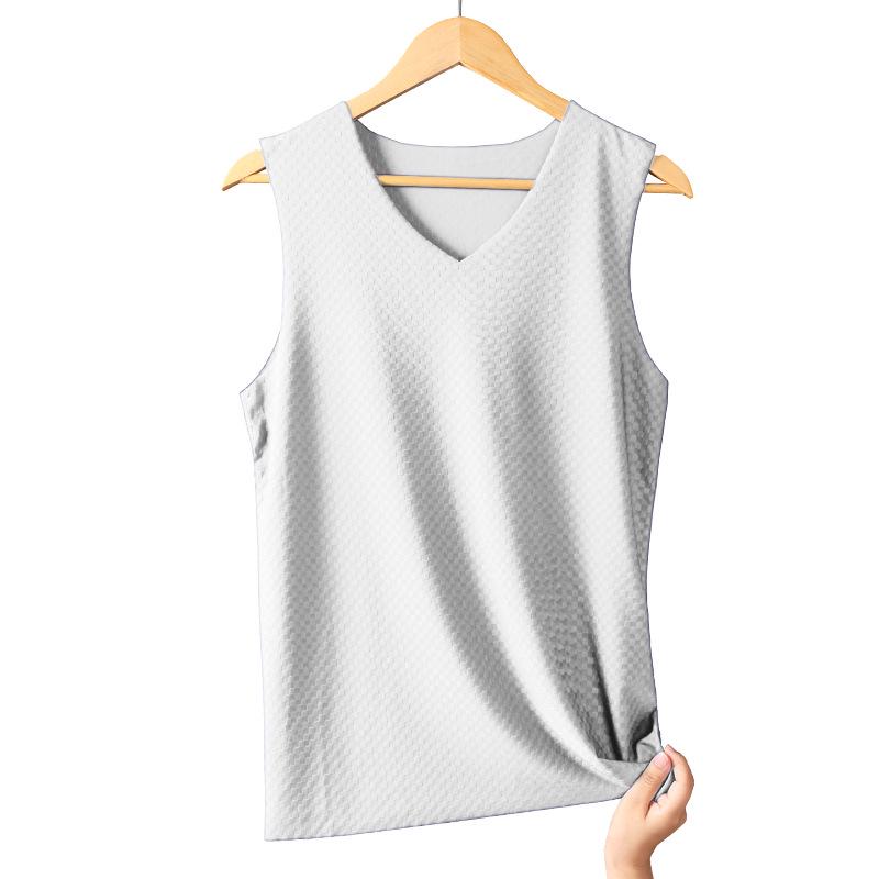 Men's Ice Silk Seamless V-Neck Sleeveless Vest