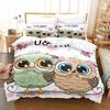 Comforter Hand Painted Owl Cartoon Bedding Set Winter Wiht Pillow Kidstwin Full Queen King Bedroom Home Textile 150X200