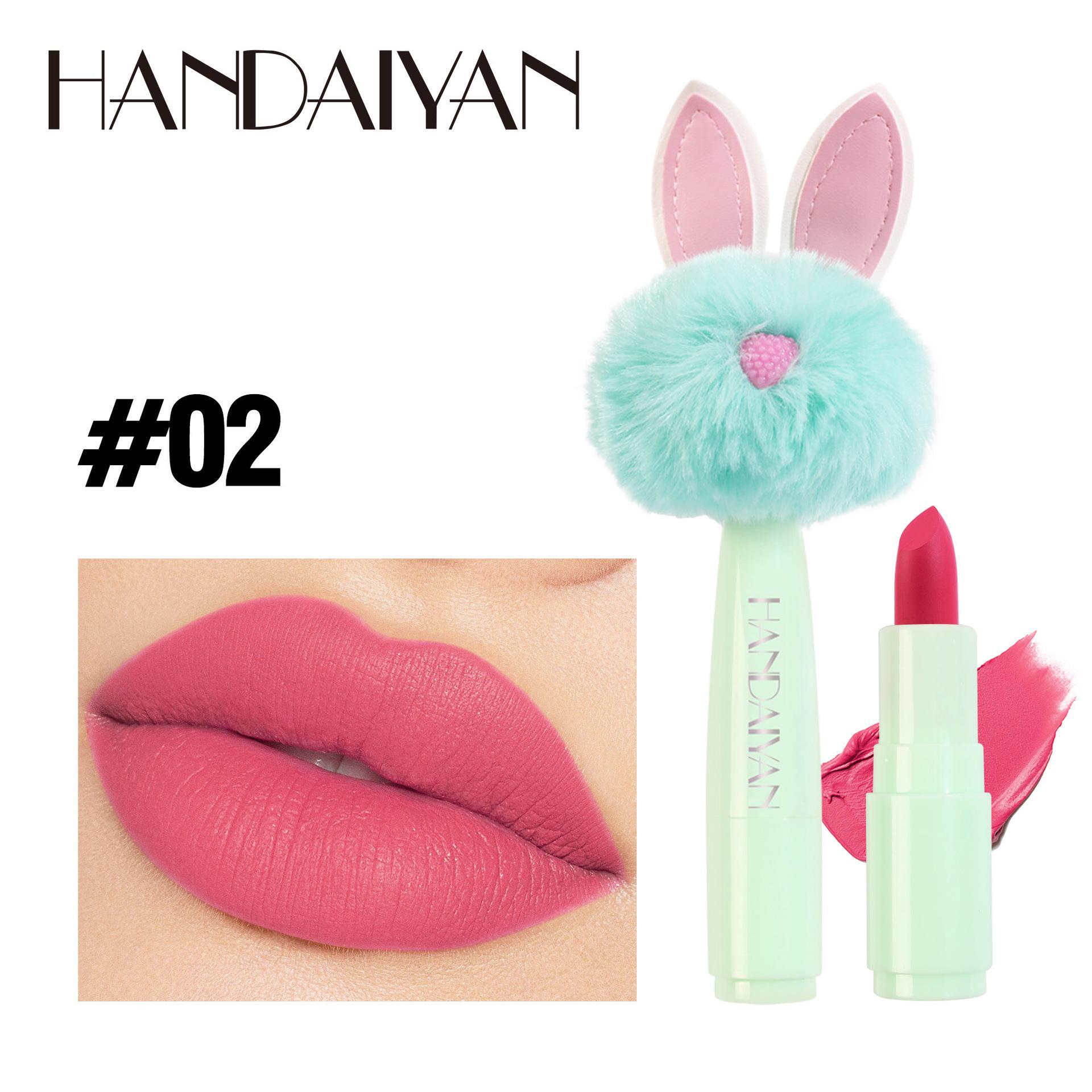 

HANDAIYAN Mist Matte Lipstick Red, долговечная увлажняющая мини-губная помада Konijn Down Head 02