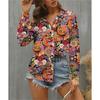 Women's T-shirt Street Fashion Clothing Long Sleeve Button Slim Fit Top Pattern Printed T-shirt Clothing Casual Loose T-shirt