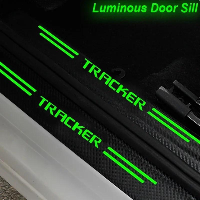 BTDVG1 Luminous Car Door Sill Scuff Plate Waterproof Stickers For Chevrolet TRACKER Rear Trunk Bumper Anti-Scratch Protective Decals